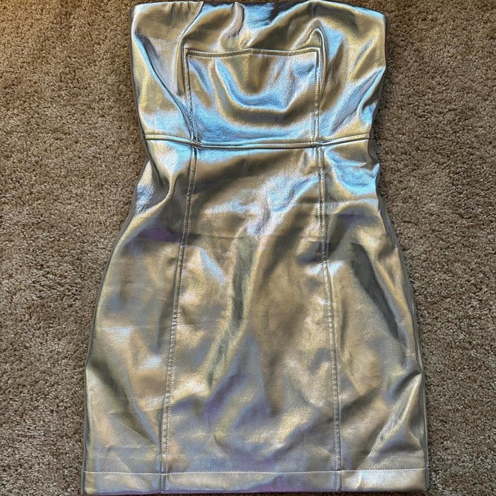 Forever 21 Metallic Silver Mini Dress